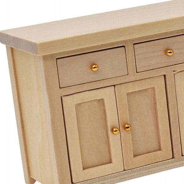1:12 Miniatur-Kleiderschrank aus Holz für detaillierte Puppenhaus-Einrichtungen