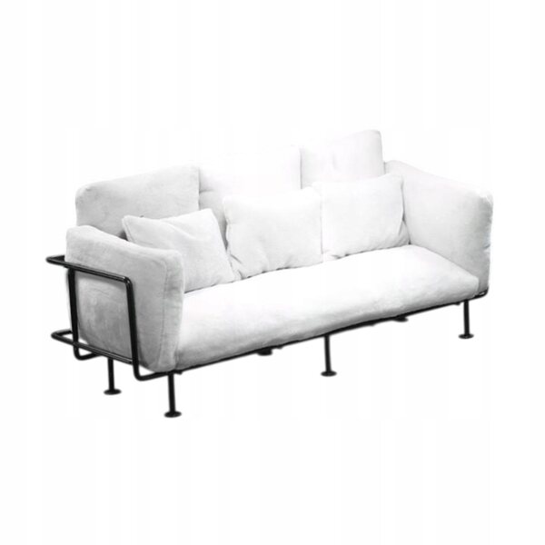 Modello Miniatura Sofa 1/6 in Tessuto Bianco per Diorama e Collezioni