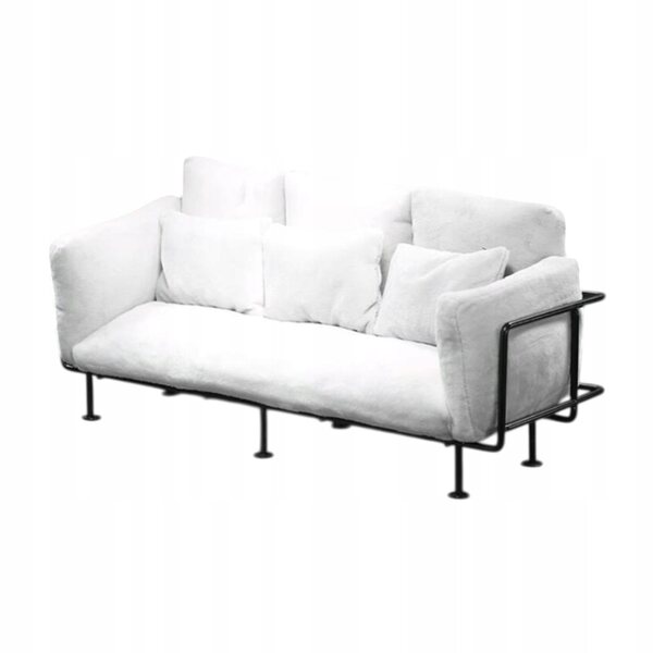 Modello Miniatura Sofa 1/6 in Tessuto Bianco per Diorama e Collezioni