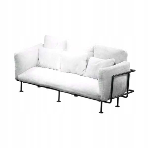 Modello Miniatura Sofa 1/6 in Tessuto Bianco per Diorama e Collezioni