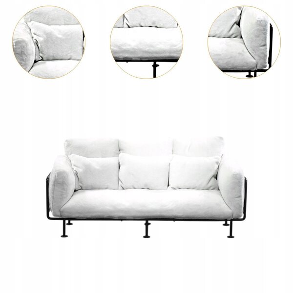 Modello Miniatura Sofa 1/6 in Tessuto Bianco per Diorama e Collezioni