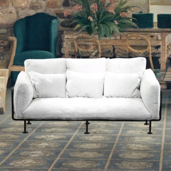 Modello Miniatura Sofa 1/6 in Tessuto Bianco per Diorama e Collezioni