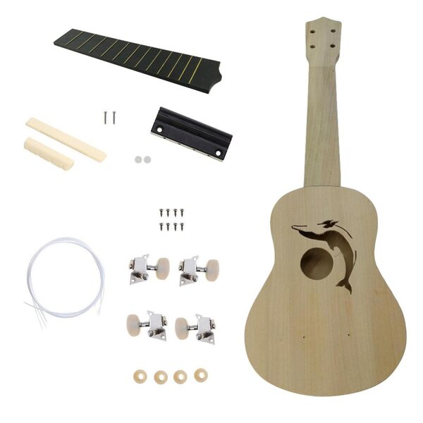 21-Zoll-Ukulele aus Holz zum Zusammenbauen – Komplettset für Einsteiger