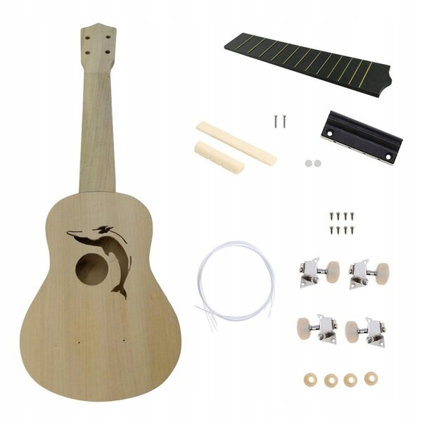21-Zoll-Ukulele aus Holz zum Zusammenbauen – Komplettset für Einsteiger