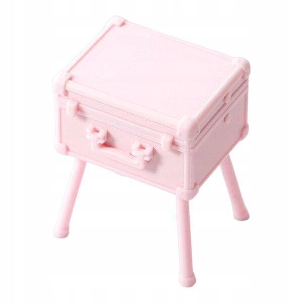 Miniatura 1:12 Etui toaletka per trucchi per casa delle bambole in ABS rosa