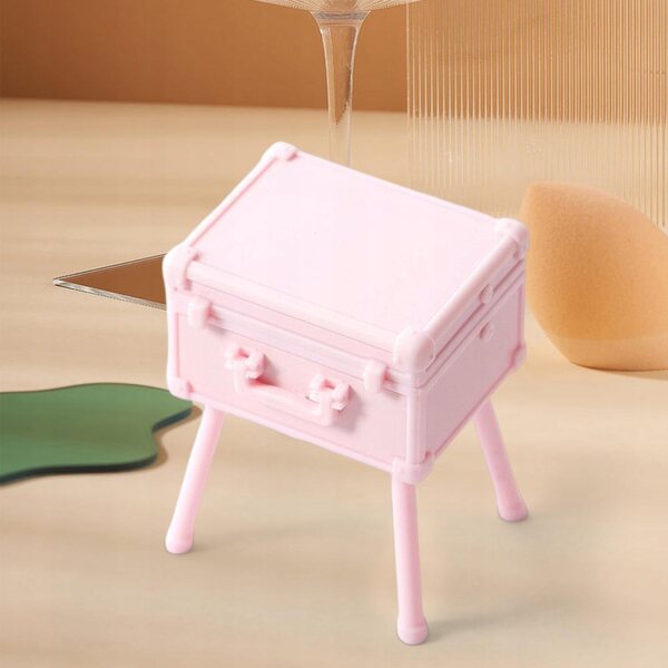 Miniatura 1:12 Etui toaletka per trucchi per casa delle bambole in ABS rosa