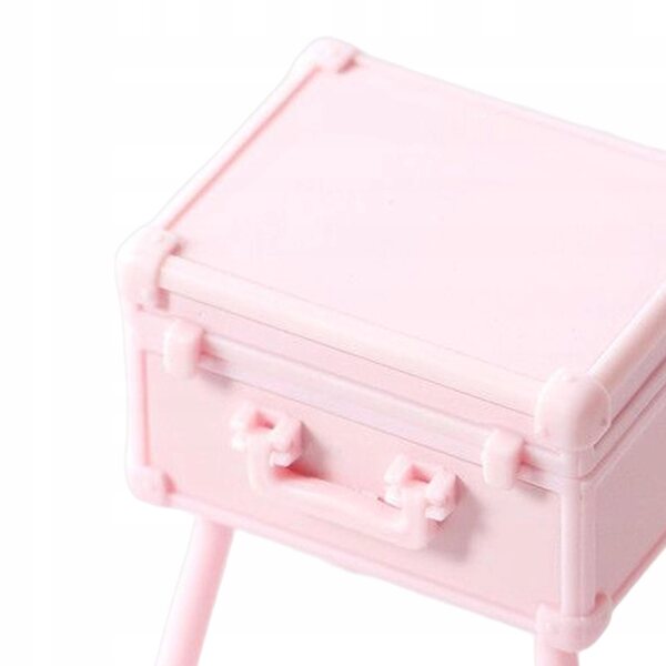 Miniatura 1:12 Etui toaletka per trucchi per casa delle bambole in ABS rosa