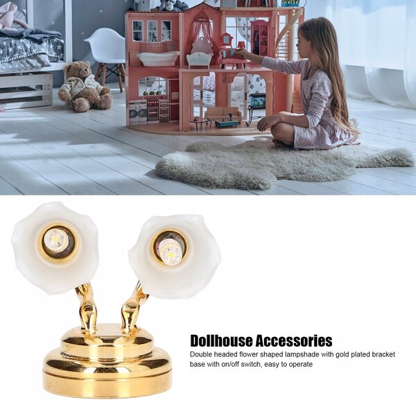 Lampada Miniatura Led 1:12 per Casa delle Bambole Wall Decor in Metallo e Vetro