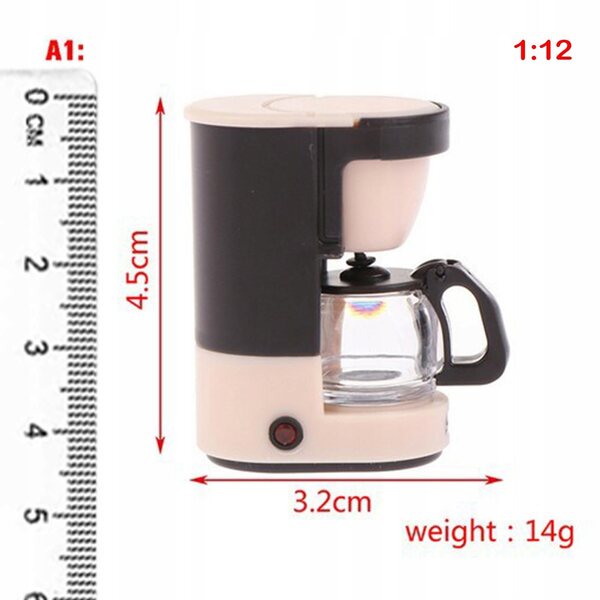 Mini Macchina da Caffè in Legno per Casa delle Bambole Scala 1:12 Decorativa