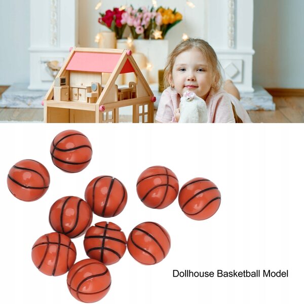 Miniatura 1:12 Pallone da Basket in Plastica per Casa delle Bambole Decorazione Sportiva