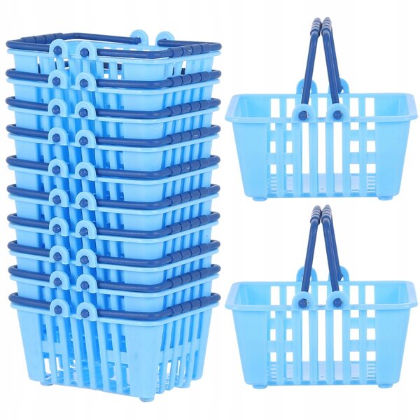 12 blaue Mini-Kunststoffkörbe für Spiele und Dekorationen, 6,5 x 4,5 x 3,5 cm