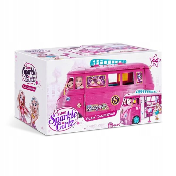 Kamper retrò ZURU Sparkle Girlz per bambole con accessori e piscina, età 3+