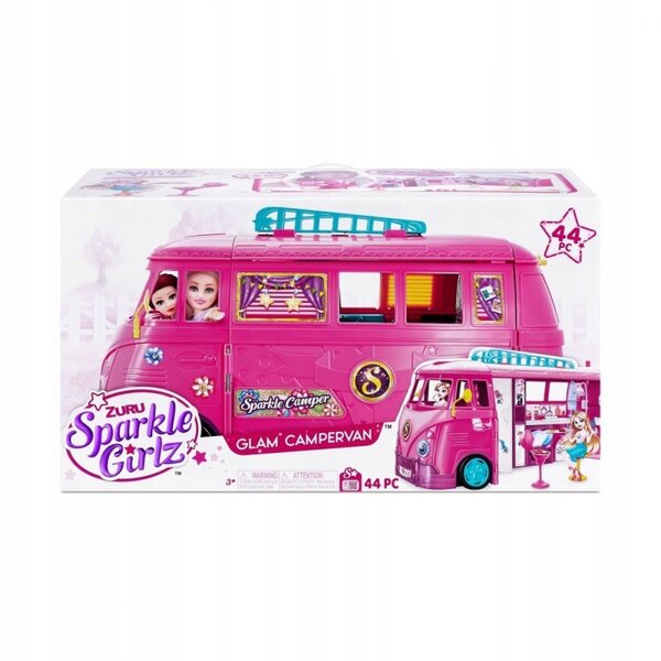 Kamper retrò ZURU Sparkle Girlz per bambole con accessori e piscina, età 3+