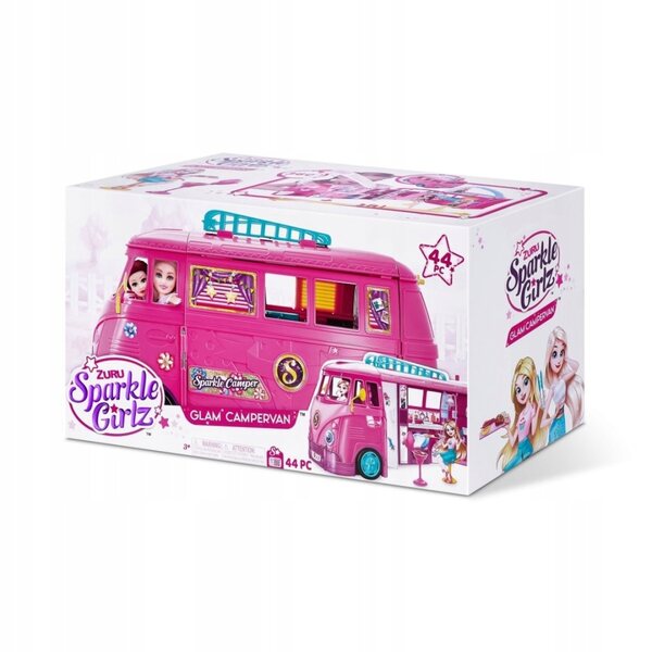 Kamper retrò ZURU Sparkle Girlz per bambole con accessori e piscina, età 3+