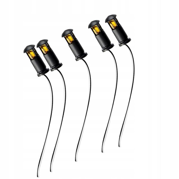Комплект от 5 LED лампи за диорами и железопътен модел 6V с включени кабели