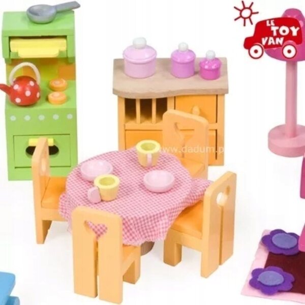 Luxuriöses, farbenfrohes Holzmöbel für Puppen von Le Toy Van