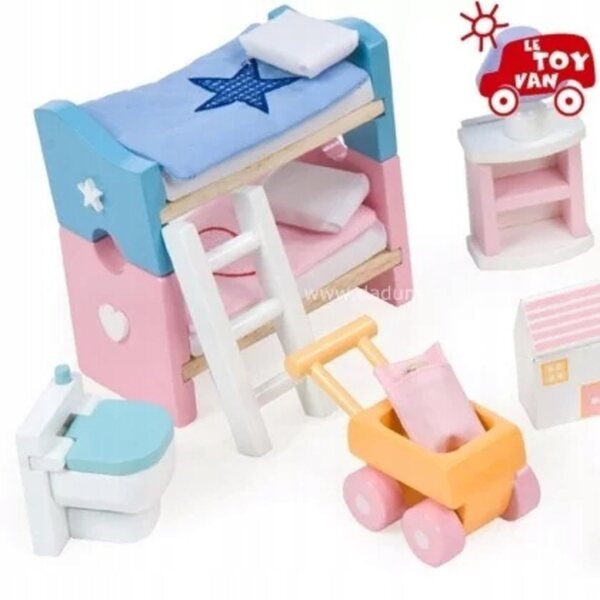 Luxuriöses, farbenfrohes Holzmöbel für Puppen von Le Toy Van