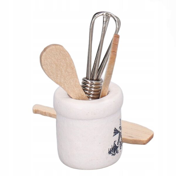 1:12 Miniatur-Küchenzubehör aus Holz für Puppenhäuser, 5 Stück