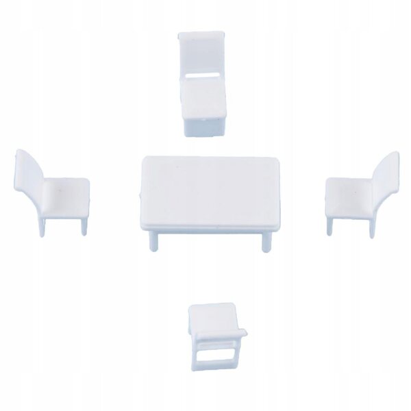 Miniatura Mobili 1:75 Set 6 Pezzi Sedia e Tavolo per Scena e Diorama DIY