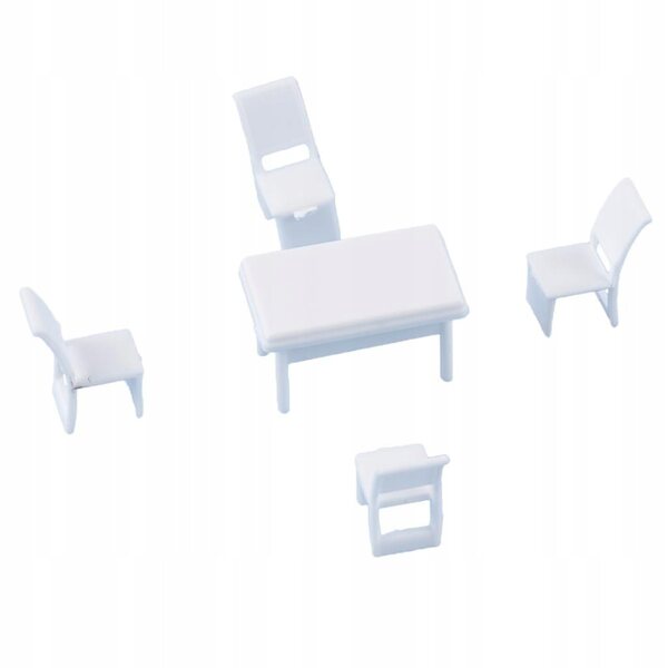 Miniatura Mobili 1:75 Set 6 Pezzi Sedia e Tavolo per Scena e Diorama DIY