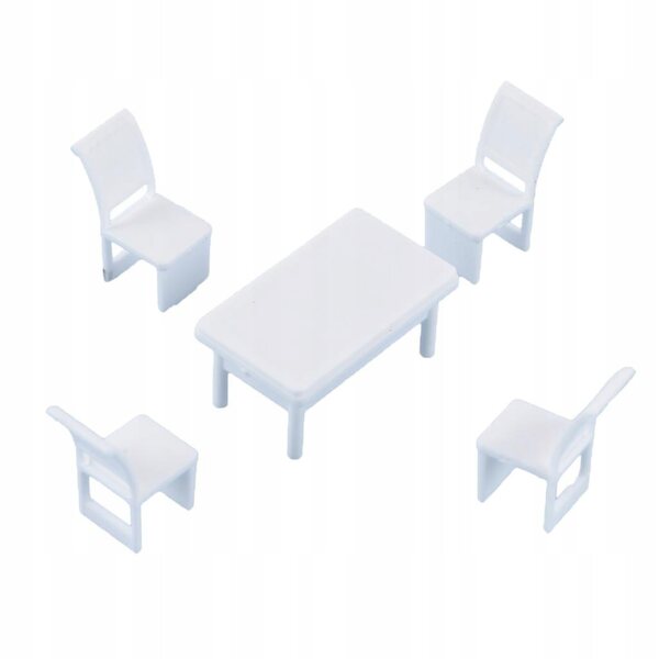 Miniatura Mobili 1:75 Set 6 Pezzi Sedia e Tavolo per Scena e Diorama DIY