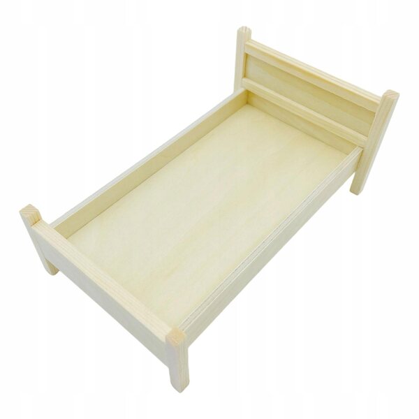 Dollhouse Miniatura Letto in Legno 1:12 Rustico per Bambole e Decorazioni