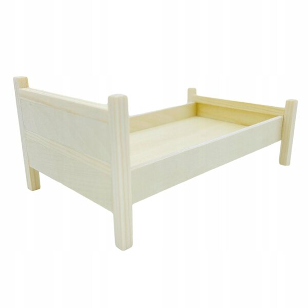 Dollhouse Miniatura Letto in Legno 1:12 Rustico per Bambole e Decorazioni