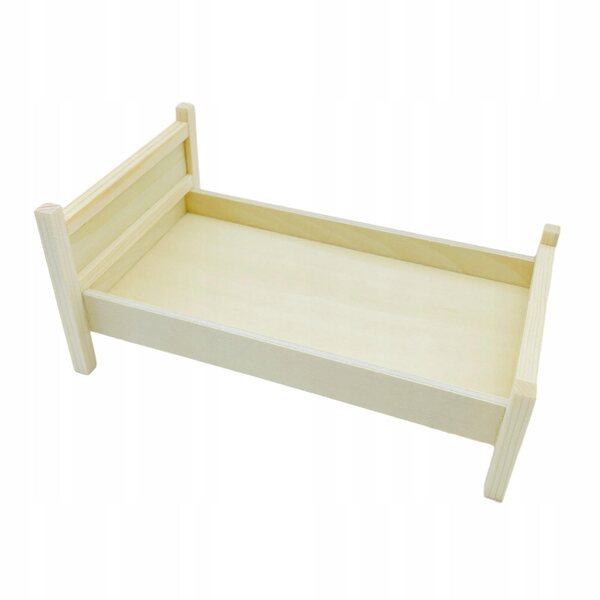 Dollhouse Miniatura Letto in Legno 1:12 Rustico per Bambole e Decorazioni