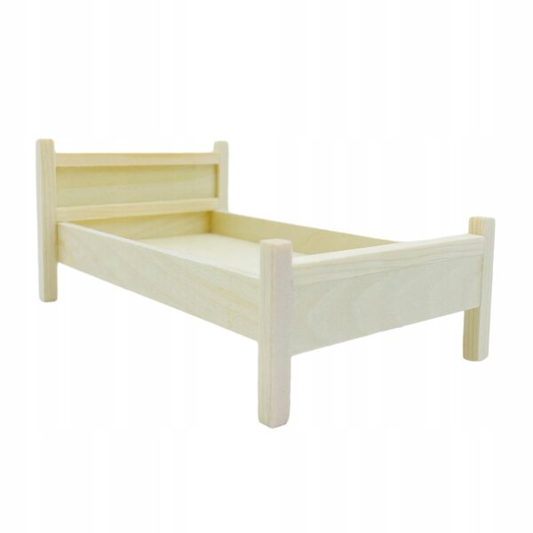 Dollhouse Miniatura Letto in Legno 1:12 Rustico per Bambole e Decorazioni