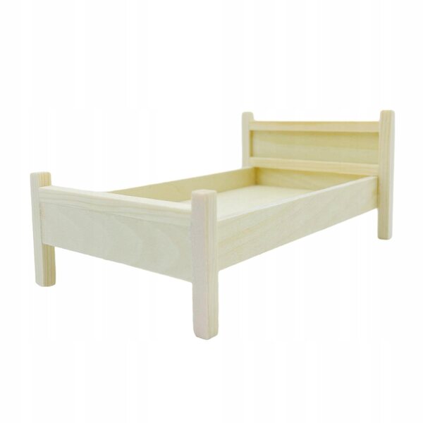 Dollhouse Miniatura Letto in Legno 1:12 Rustico per Bambole e Decorazioni