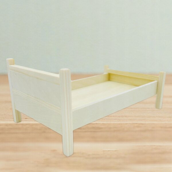 Dollhouse Miniatura Letto in Legno 1:12 Rustico per Bambole e Decorazioni