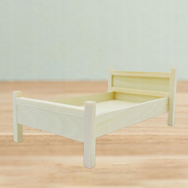 Dollhouse Miniatura Letto in Legno 1:12 Rustico per Bambole e Decorazioni