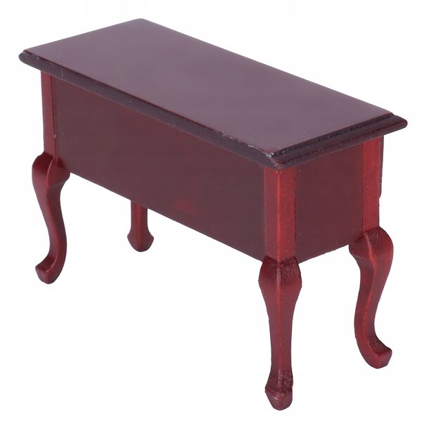 Mini scrivania in legno per casa delle bambole con 3 cassetti e design floreale