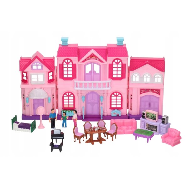 WILLA Puppenhaus mit Möbeln und batteriebetriebenem Gong, ideal für Kinder ab 3 Jahren