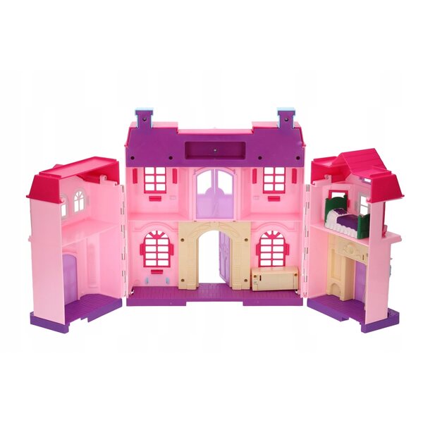 WILLA Puppenhaus mit Möbeln und batteriebetriebenem Gong, ideal für Kinder ab 3 Jahren