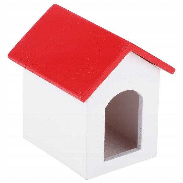 Dollhouse Casetta in Legno con Tetto e Muri Rossi Scala 1:12 per Bambini