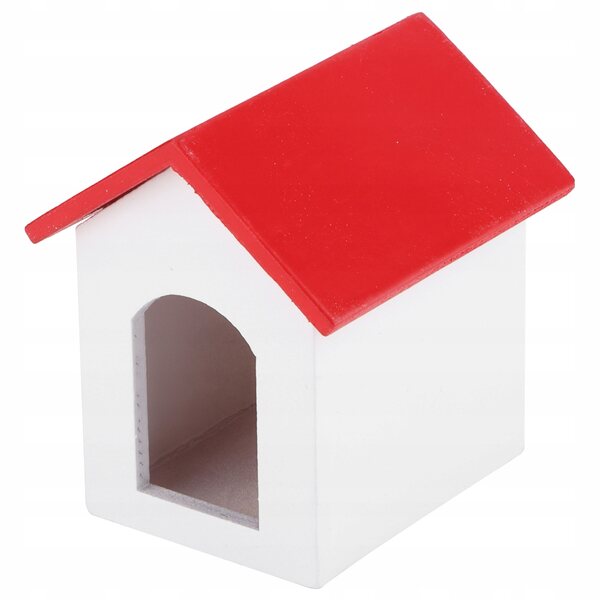 Dollhouse Casetta in Legno con Tetto e Muri Rossi Scala 1:12 per Bambini