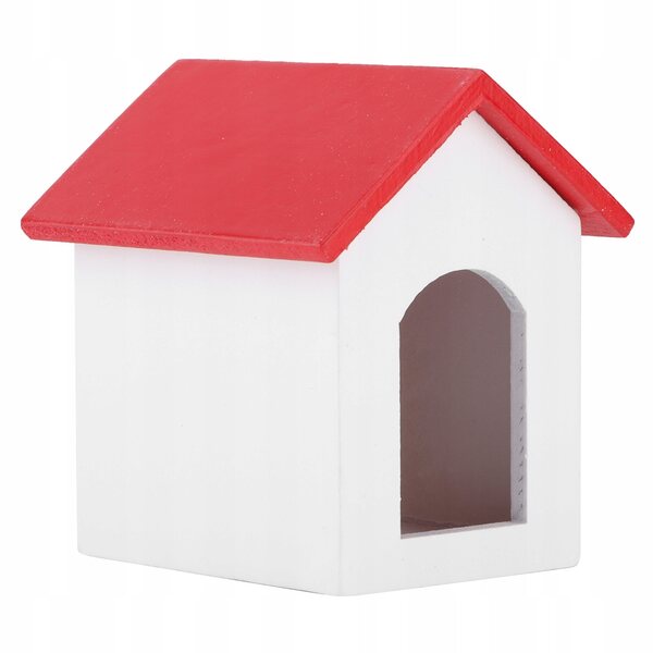 Dollhouse Casetta in Legno con Tetto e Muri Rossi Scala 1:12 per Bambini