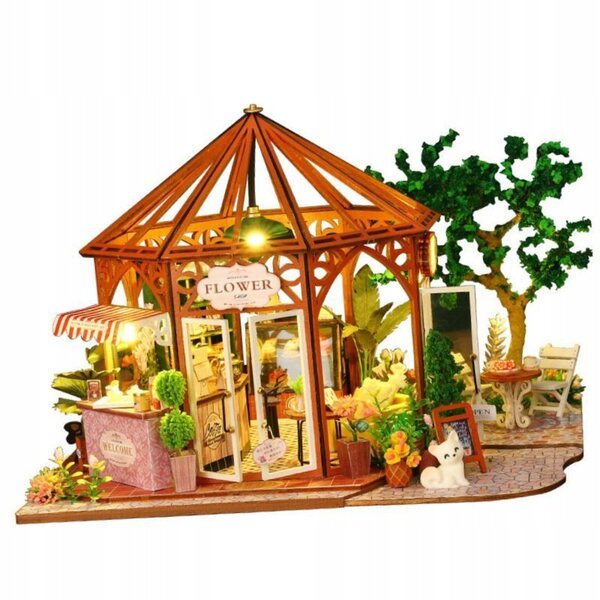Doll House Kit Fai da Te con LED e Mobili in Legno - Miniatura Creativa