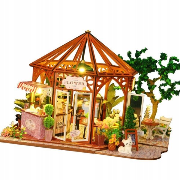 Doll House Kit Fai da Te con LED e Mobili in Legno - Miniatura Creativa
