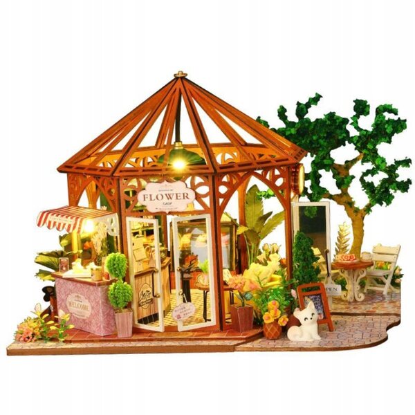 Doll House Kit Fai da Te con LED e Mobili in Legno - Miniatura Creativa