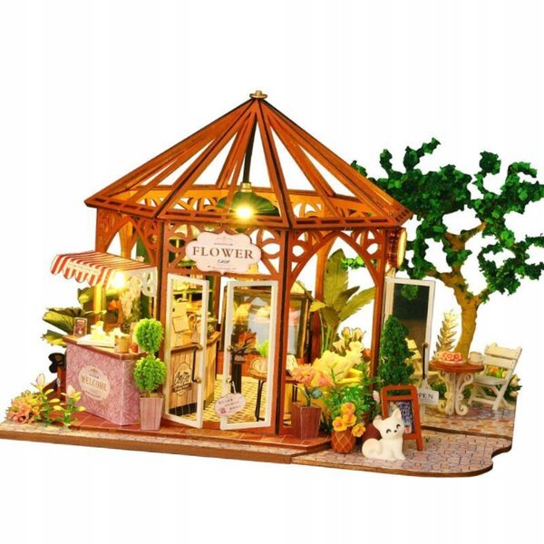 Doll House Kit Fai da Te con LED e Mobili in Legno - Miniatura Creativa