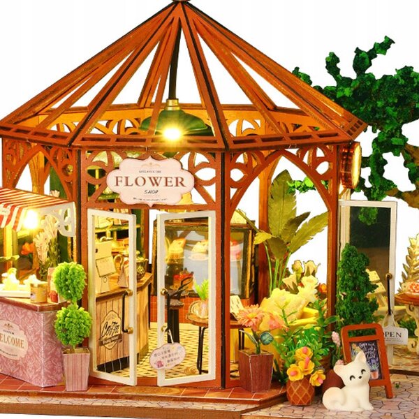 Doll House Kit Fai da Te con LED e Mobili in Legno - Miniatura Creativa