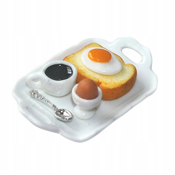 Mini set colazione in ceramica per casa delle bambole scala 1:6 - accessorio decorativo