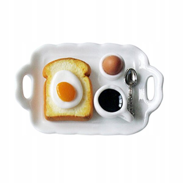 Mini set colazione in ceramica per casa delle bambole scala 1:6 - accessorio decorativo