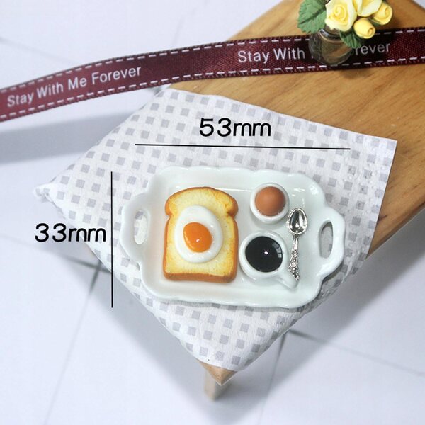 Mini set colazione in ceramica per casa delle bambole scala 1:6 - accessorio decorativo