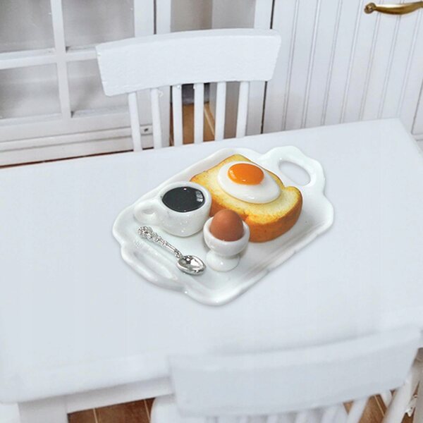 Mini set colazione in ceramica per casa delle bambole scala 1:6 - accessorio decorativo