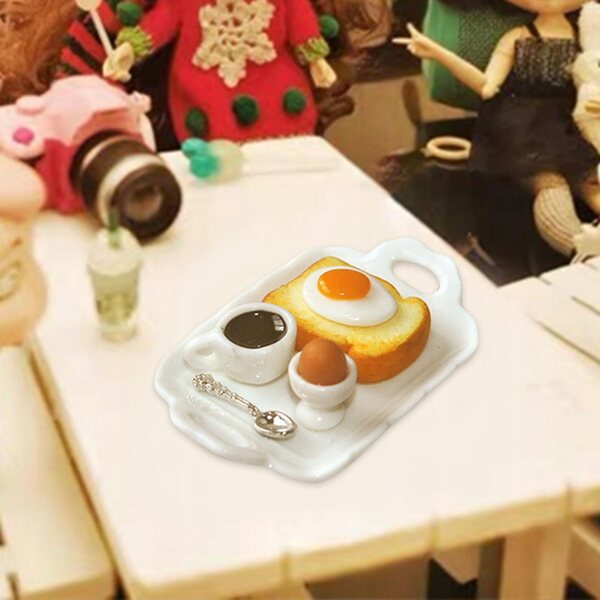 Mini set colazione in ceramica per casa delle bambole scala 1:6 - accessorio decorativo