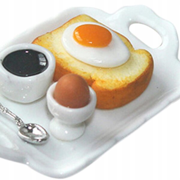Mini set colazione in ceramica per casa delle bambole scala 1:6 - accessorio decorativo
