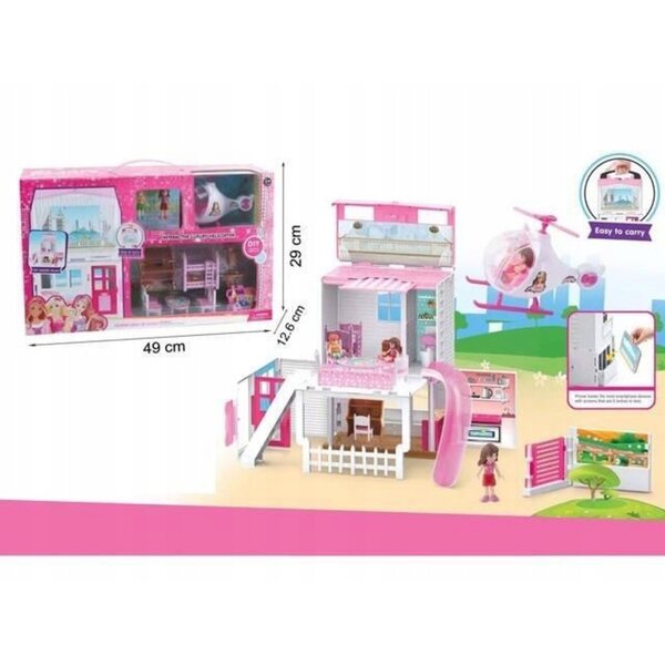 Icom Poland Toys4All Mini-Puppenhaus mit Hubschrauber 49 cm CE
